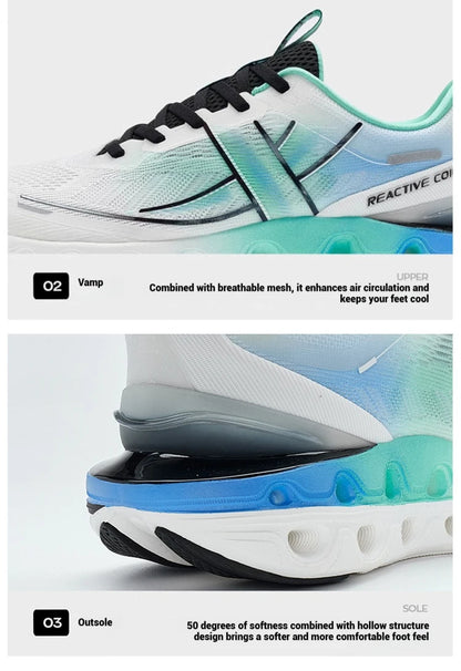 Xtep Reactive Coil 11.0 running shoes for men, summer sports shoes, shock absorption rebound soft sneakers 976219110026