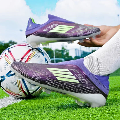Nouvelles chaussures de football pour hommes, crampons longs antidérapants pour adultes, chaussures de sport pour garçons, crampons d'entraînement en plein air, respirantes et confortables