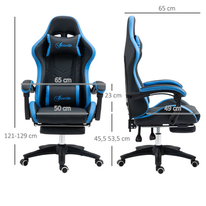 Gaming Chair with footrest, Ergonomic Gaming Chair with Lumbar Cushion, head, Gaming Chair, Adjustable heights computer Chair