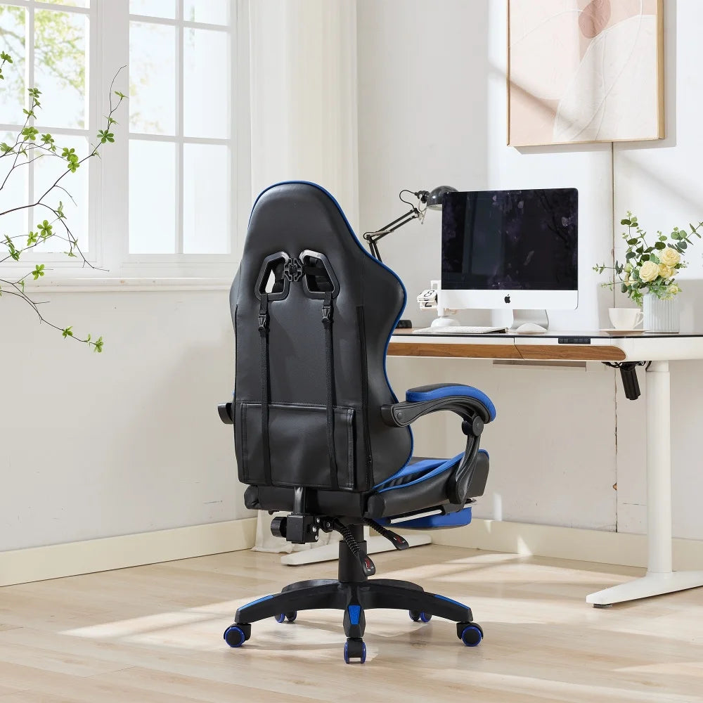 Ergonomic Gaming Chair 360° Reclining Office Chair with Footrest, Adjustable Height Racing Chair with Lumbar Support and Headrest