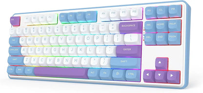 Redragon K707 PRO GB 80% Gasket RGB Gaming 3-Modes Wireless TKL Mechanical Hot-Swap Noise Dampening Keyboard,Mint Mambo Switch