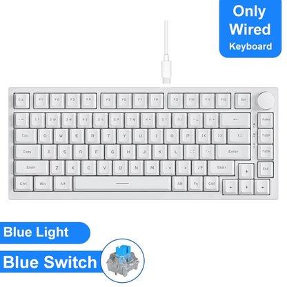 AJAZZ AK820 Pro Gaming Mechanical Keyboard 75% Wireless Bluetooth RGB Hot-Swappable Mechanical Keyboard with Volume Knob for PC, Mac & Laptop