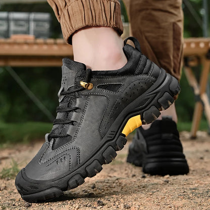 HIKEUP Comode scarpe da trekking da uomo, scarpe da uomo impermeabili con suola in gomma, scarpe da escursionismo resistenti all’usura e antiscivolo