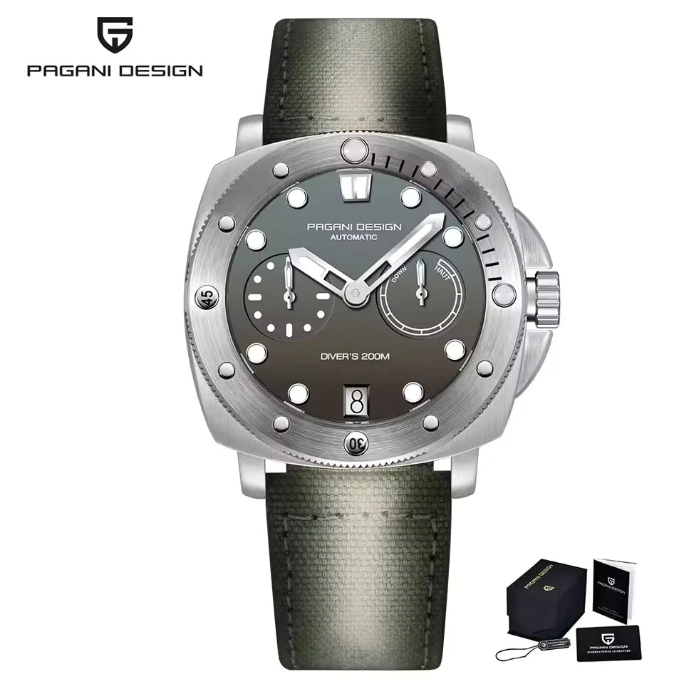 PAGANI DESIGN Men's Watches New Diver Automatic Mechanical Watch Sapphire Stainless Steel Sport 20 Bar Clock
