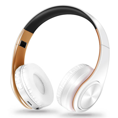 Casque Bluetooth sans fil stéréo AYVVPII avec radio FM et prise en charge de la carte SD avec micro pour téléphone portable Iphone Sumsamg tablette MP3