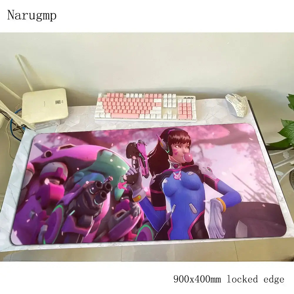 Tappetino mouse Overwatch regalo di compleanno, tappetino per computer 900x400x3mm, mousepad gaming grande, tappetino per mouse e tastiera per giochi PC gamer da scrivania