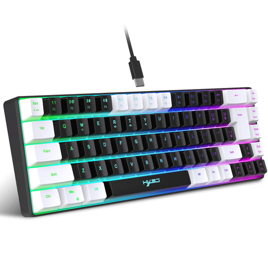 68 Keys Gaming Keyboard USB Wired RGB Gaming Keyboard with 20 Backlight Modes, Compact Mini Gaming Keyboard for Windows PC Laptop Desktop