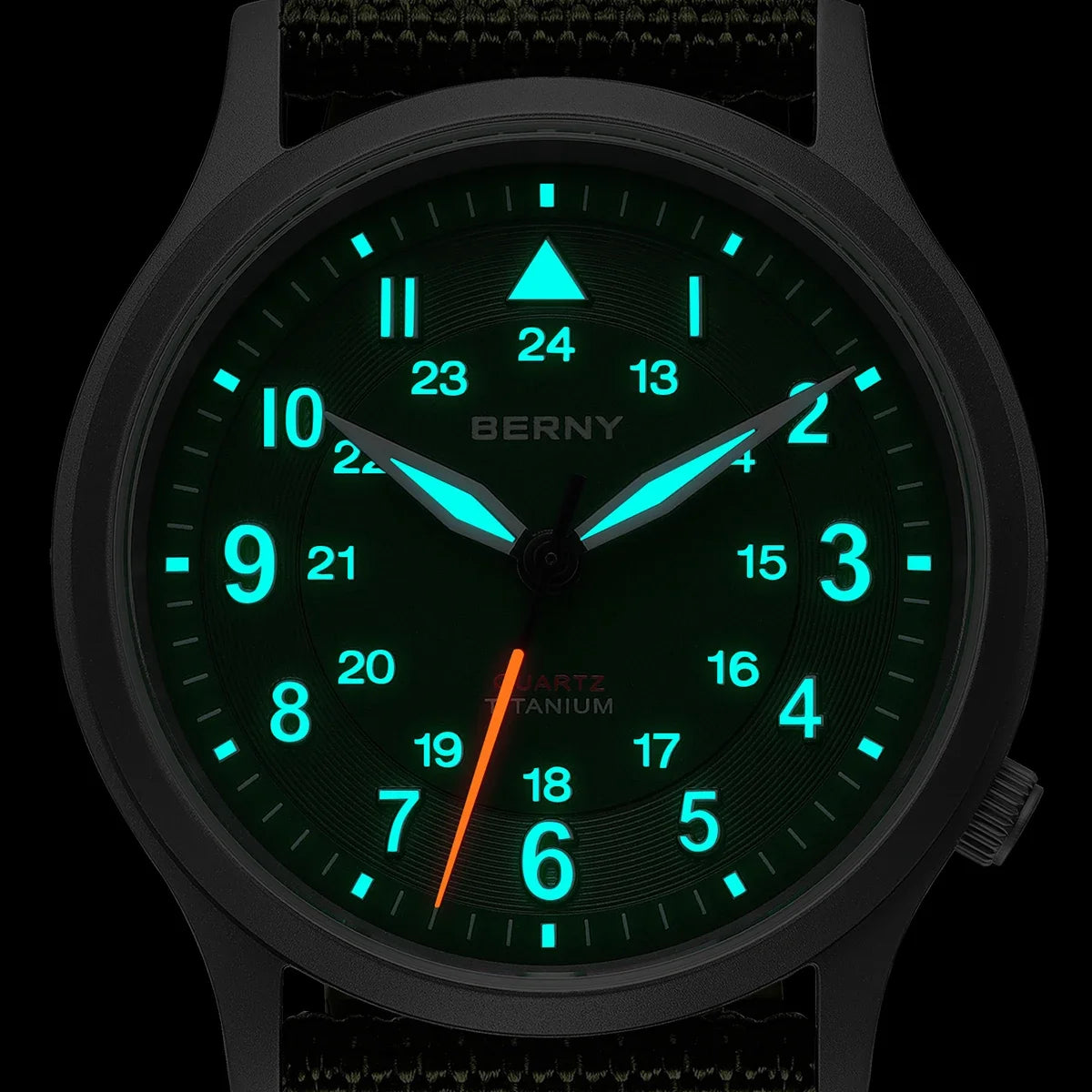 BERNY Titanium Watches for Men Super Luminous Sapphire Field Men's Watch Outdoor Quartz Wristwatch Lightweight 5ATM