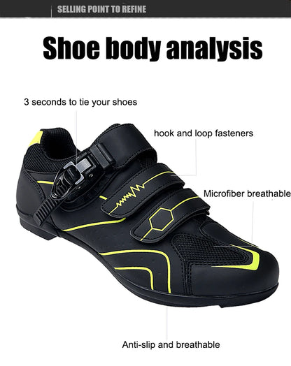 New Men's Cycling Sneakers with Cleats Speed Cycling Shoes for Women, Rubber-Soled Cycling Shoes