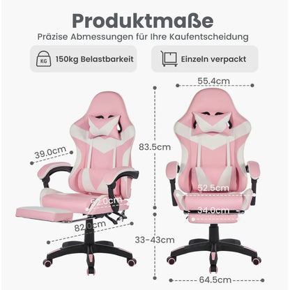Ergonomic Gaming Chair 360° Reclining Office Chair with Footrest, Adjustable Height Racing Chair with Lumbar Support and Headrest