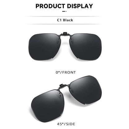 Clip On Flip Up Glasses Polarized Photochromic Sunglasses Lens Anti Glare UV400 Goggles Night Vision Yellow Driving Eyepiece