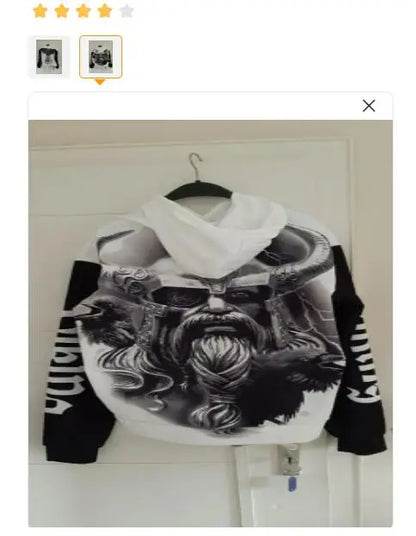2024 Mens Hoodies Eagle Tattoo Pattern Vikings 3D Printed Fashion Casual Harajuku Hip Hop Autumn And Winter Oversized Sudaderas