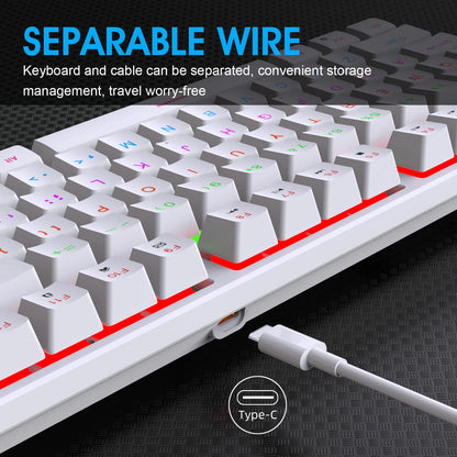 Wired Gaming Keyboard Cool Light Backlit Waterproof Gaming Keyboard Full Size 104 Key Mechanical Feel Keyboard for PC Gamer