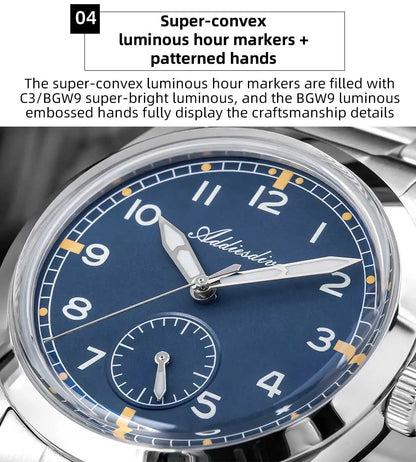 Orologio da uomo ADDIESDIVE 36mm al quarzo VH60, luminoso BGW9, vetro bombato, impermeabile 10Bar, in acciaio inossidabile