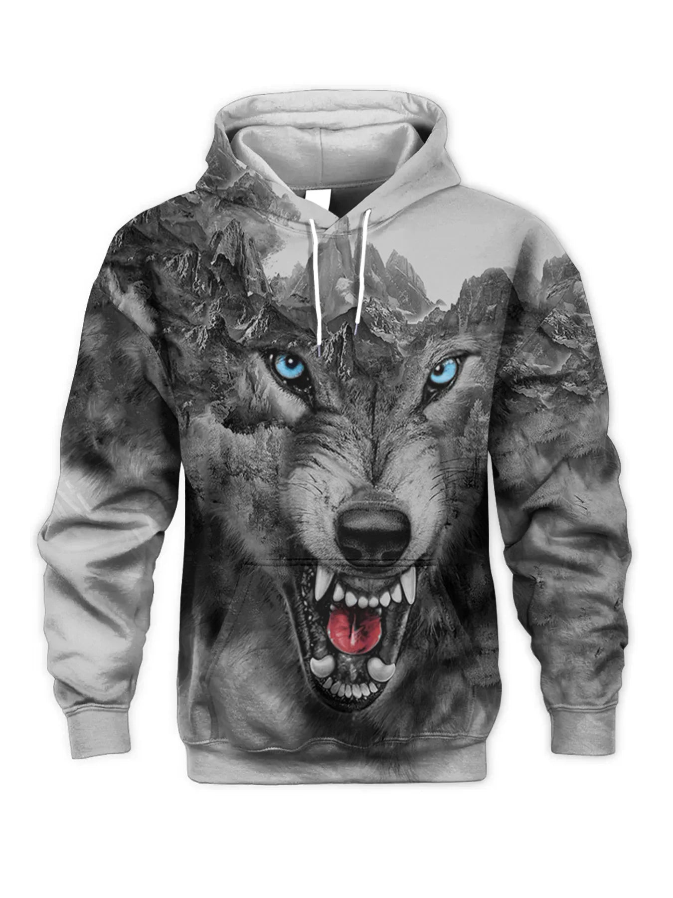 Fashion Animal Men's Hoodie Wolf 3D Print Fall Sweatshirt Hoodie Street Casual Sweatshirt Y2K Men's Oversized Unisex Clothing