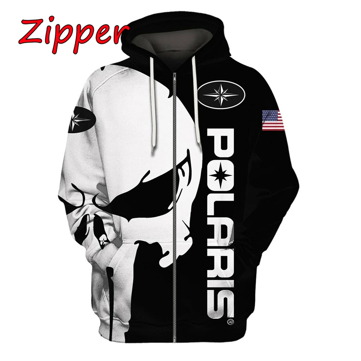 2025-26 Polaris Racing Rzr Snowmobile Fashion Casual Zip Hoodie Top Hot Sale Men's and Women's Spring and Autumn Hooded Jacket