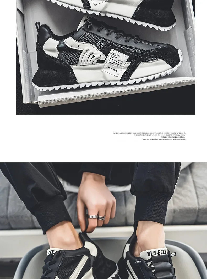 Luksus sneakers til mænd, sportssko, mokkasiner, chunky sneakers til mænd, afslappede sneakers, komfortable, åndbare, trendy designede sko med personlighed