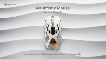 Angry Miao Infinity Gaming Wireless Mouse, Ultralight Metal Gaming Mouse, PAW3950 30K DPI, Hot-Swappable Dual 8K Tri-Mode Bluetooth & Wired Mouse