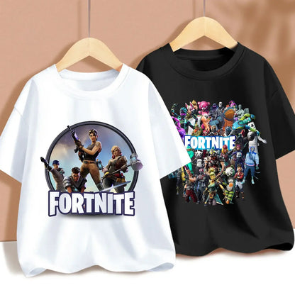 Summer Fortnite Children T-shirt Cartoon Game Figure Printed T-shirt Boys Casual Sports T-shirt Short Sleeves Kids Clothing