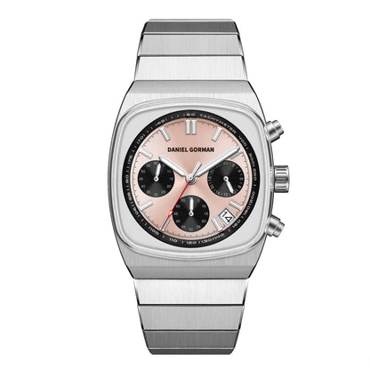 DG9008 Men's Watch, Original Fashion Brand Quartz Waterproof Luminous Watch with Three Small Dials and Moon Phase