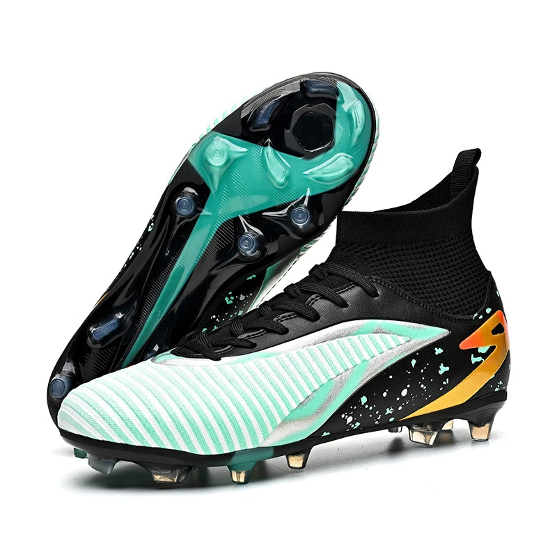 Chaussures de football pour hommes, crampons longs FG / crampons courts TF, antidérapantes, pour terrain naturel et synthétique, entraînement