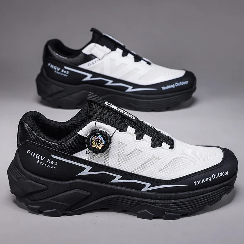 Zapatillas de senderismo transpirables para hombre — Hebilla giratoria, suela antideslizante