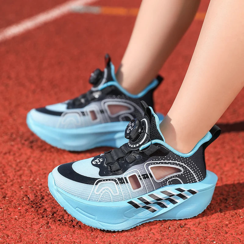 Children's Running Shoes Comfortable Mesh Boys Outdoor Training Shock-Absorbing Tennis Shoes New Hollow Breathable Casual Shoes