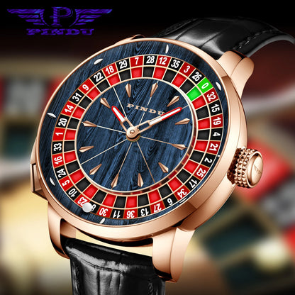 2025 NEW PINDU design Rotating dial Mechanical Watch Men Japan NH35 Movement Sapphire Waterproof TOP-luxurious Automatic watch