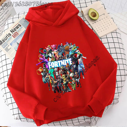 Fortnites Kids  Hooded Coats Anime Fortress Night Sweatshirts Game Spring Autumn Hoodies Sportwear Children Clothes Gift