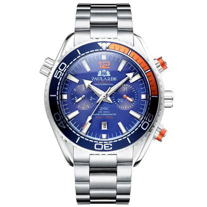 PAULAREIS P Brand Luxury Automatic Watch Men Fashion Calendar Waterproof Luminous Watch Stainless Steel Mechanical Watches Mens