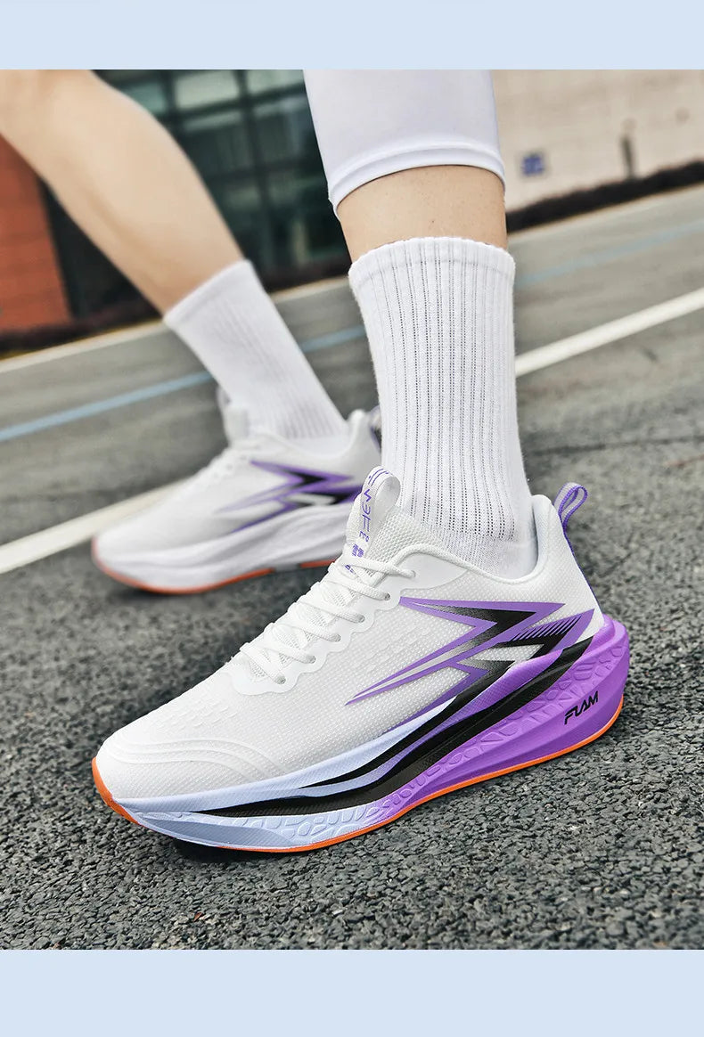 Men's Running Shoes Specialty Marathon Sports Shoes Breathable Lightweight Carbon Plate Women's Trend Athletic Sneakers Women