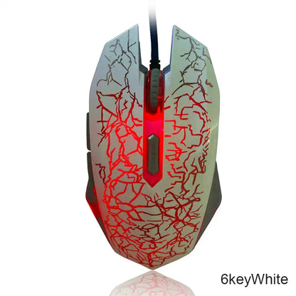Mouse da gaming cablato USB 2400 DPI con retroilluminazione LED, mouse professionale per gamer, ergonomico, per PC, laptop e MacBook