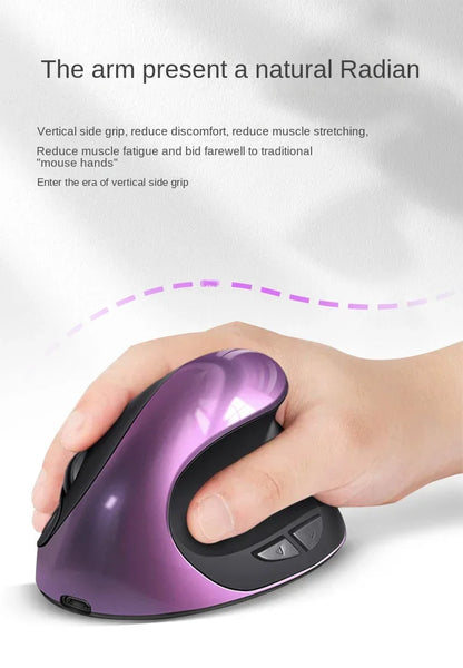 Mouse vertical ergonomic wireless reîncărcabil BTS-908, foarte popular, cu receptor USB 2.4G, DPI reglabil 1600 și 6 butoane
