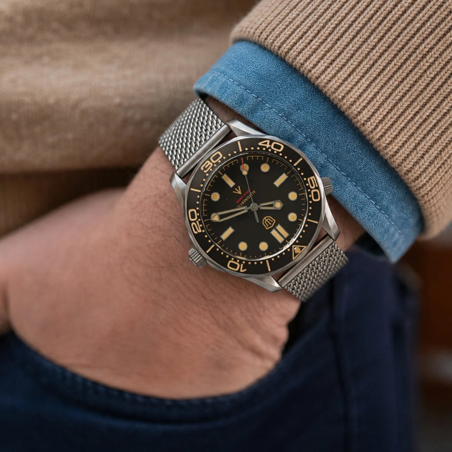 Watchdives WD007 V2 39mm Titanium Dive Watch PT5000 Automatic Movement Luminous 200m Waterproof Domed Bubble Sapphire Watches