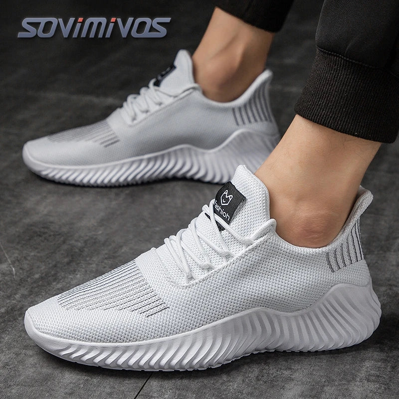 Men's Walking Shoes - Slip-On Tennis Running Shoes Memory Foam Lightweight Work Sneakers for Indoor Outdoor Gym