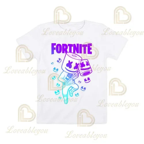T-shirt Cartoon Fortnite para Rapazes e Raparigas, Battle Royale 3D, 3 a 14 Anos, Victory Royale, Top de Jogo para Criança e Roupa Teen