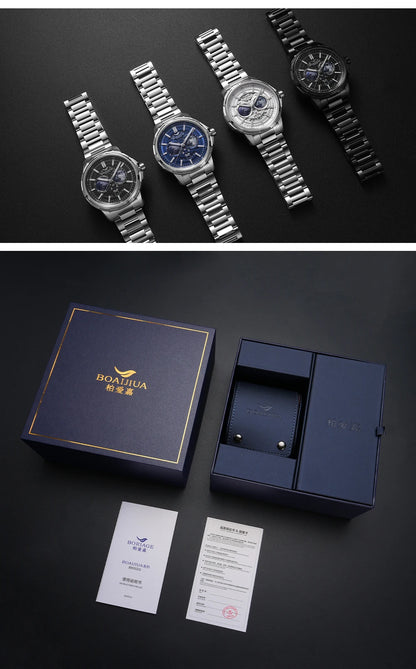 BORIAGE(BOAIJIUA) Automatic Mechanical Watch Creative Starry Sky Watch Water Resistant  Mechanical Watches Birthday Gift for Men