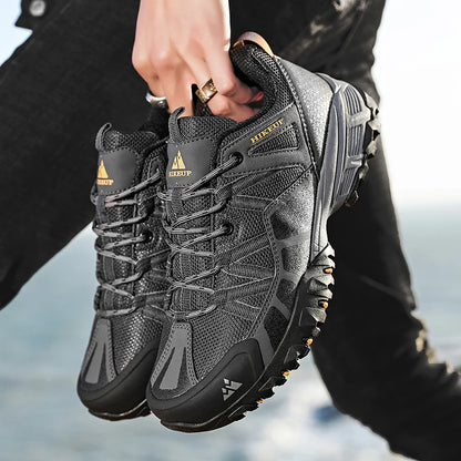 HIKEUP Sneakers traspiranti, ammortizzate e antiscivolo - Scarpe da trekking da uomo - Scarpe da corsa e trekking - Scarpe da montagna per attività all'aperto da uomo