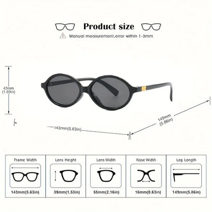 1 Pair of Fashionable Black Round Women's Glasses - UV Resistant Gradient Lenses Glossy Plastic Frame Perfect for Casual Wear