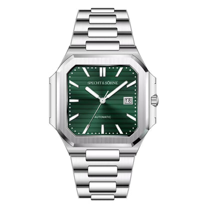 2025 Specht & Söhne Men's Classic Cubic Automatic Mechanical Watch 50M Waterproof Luminous Sapphire Crystal Reloj Hombre 41MM