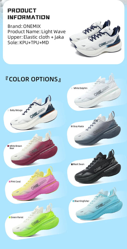 ONEMIX Nieuwe jogging- en hardloopschoenen voor dames en heren, lichte sneakers, wegschoenen, slijtvaste modieuze sportschoenen, fitnessschoenen