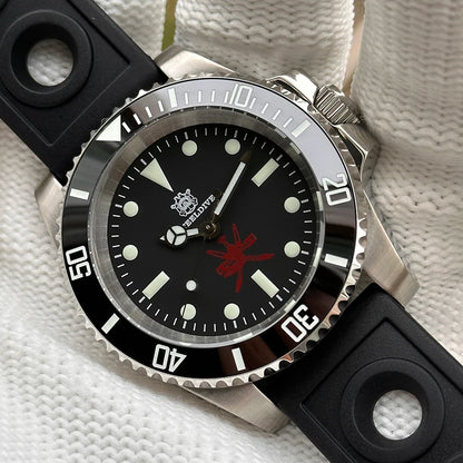 STEELDIVE SD1954 Black Dial 41MM Stainless Steel NH35 Automatic Movement What Ghost Men's 300M Dive Watch Sapphire Glass