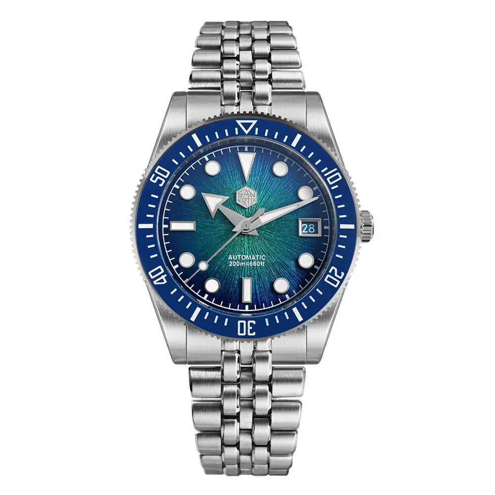 San Martin 37.5mm 40mm Men Diver Watch Miyota 9015 Enamel Dial Luxury Automatic Mechanical Wristwatch Waterproof 200m SN0148