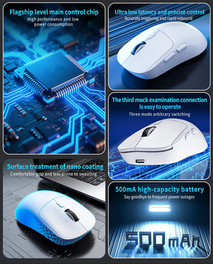 Gaming-Maus Bluetooth-Maus Wiederaufladbare Gamer-Maus Paw3395 Leichte ergonomische kabellose E-Sport-Maus