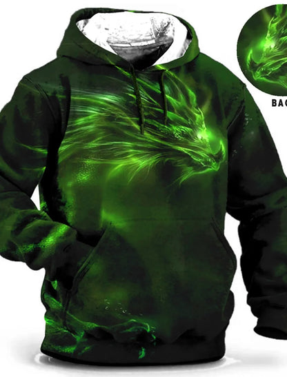 Chinese New Year Dragon Hoodie Mens Graphic Animal Prints Daily Classic Casual 3D Pullover Streetwear Hoodies Long Sleeve Hooded