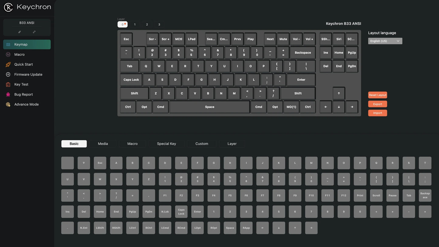 Keychron B33 Wireless Keyboard 80% TKL Layout Scissor Mechanism Switch Silent Typing 2.4G and Bluetooth Connection