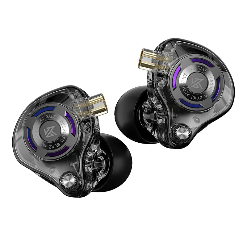 Auriculares IEM Gaming KZ Gale – Monitor In-Ear HiFi con driver superlineal y cable desmontable de 2 pines chapado en plata