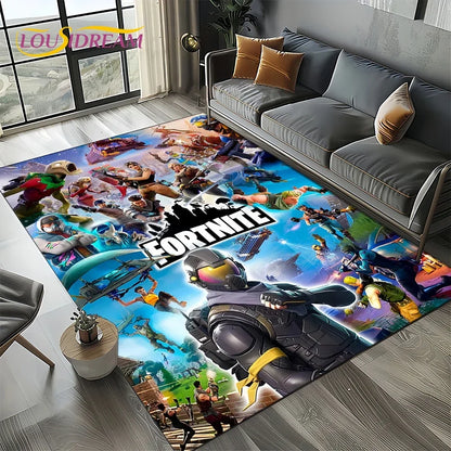 2025 Games 3D F-Fortnite Cartoon Carpet Rug for Living Room Bedroom Home Sofa Decoration,Kids play Area Rug Non-slip Floor Mat