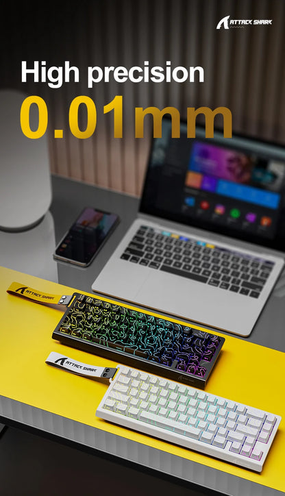 Tastiera a switch magnetici ATTACK SHARK X68HE cablata e FREEWOLF F68 cablata F68Pro wireless per gaming professionale 8K Hz 0.01mm Rapid Trigger