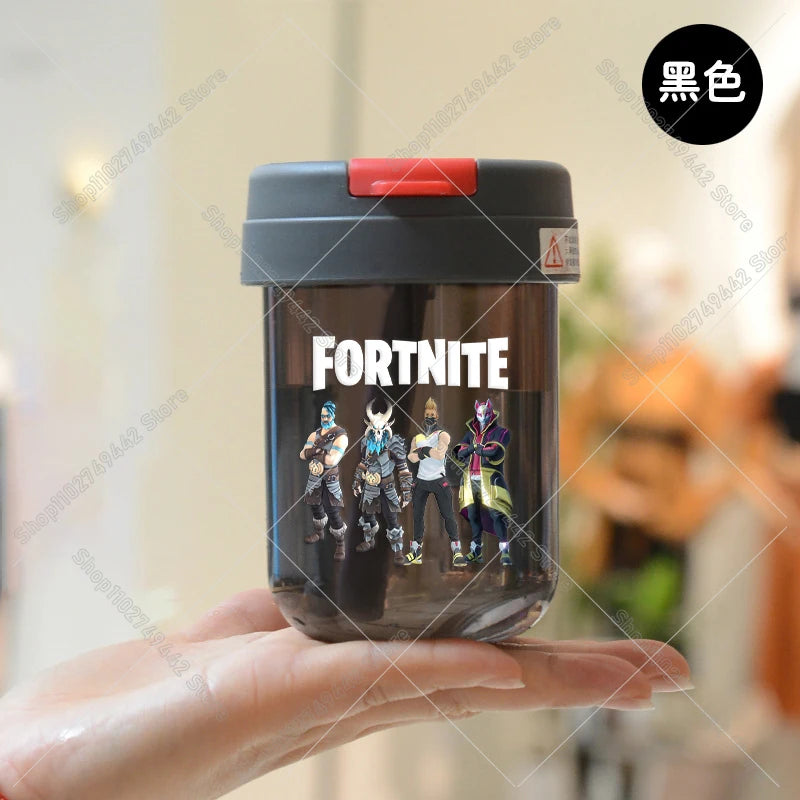 Game Fortnites Mini Straw Cups School Student Plastic Water Bottle Children Leak-proof Coffice Milk Cups Travel Outdoor Office